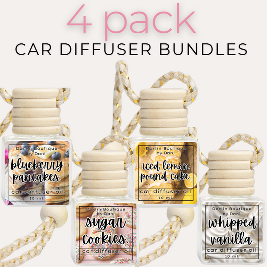 10ml Scented Oil Hanging Car Diffusers :: 4 Pack Variety Bundles